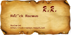Röck Razmus névjegykártya